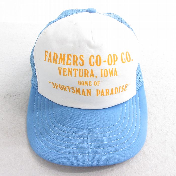 中古 メッシュ キャップ 90年代 90s FARMERS ツートンカラー 薄紺他 ネイビー 25aug07