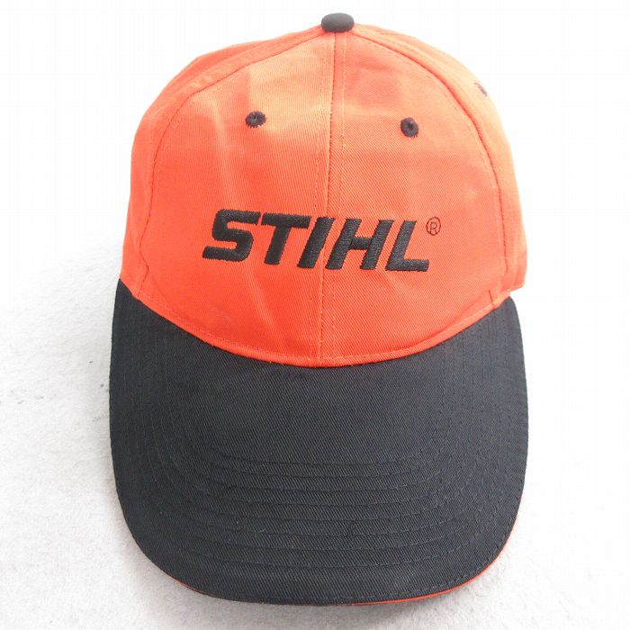 中古 キャップ STIHL 刺? ツートンカラー オレンジ他 25aug07