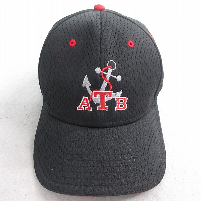 中古 OTTO キャップ ATB イカリ 刺繍 メッシュ地 黒 ブラック 25aug07