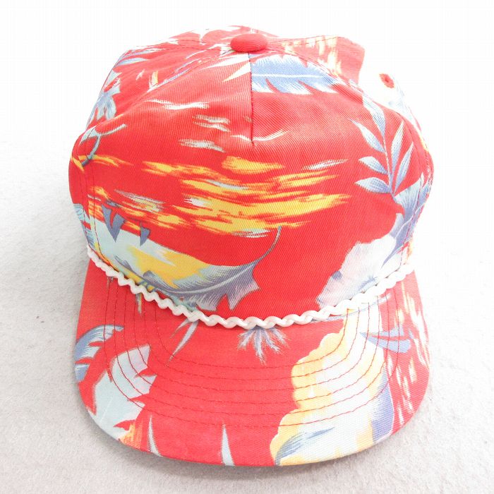 【20%OFF】中古 キャップ 90年代 90s ヤシの木 ヨット コットン 赤他 レッド 25aug08