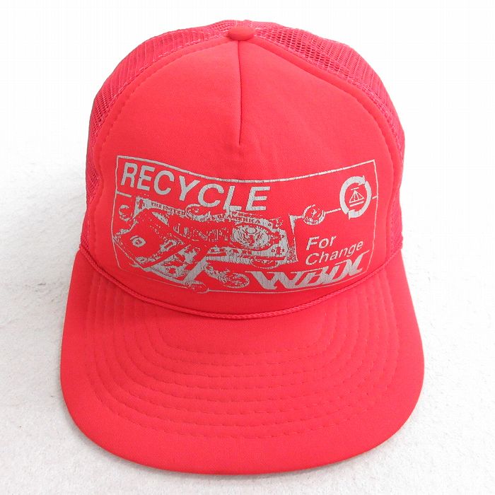 中古 メッシュ キャップ 90年代 90s RECYCLE 赤 レッド 25aug20
