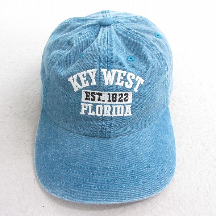 中古 キャップ KEY WEST 刺繍 コットン 薄紺 ネイビー 25aug20