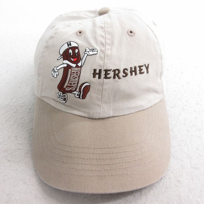 中古 キャップ ハーシー HERSHEY 刺繍 ツートンカラー コットン ベージュ カーキ 25aug26