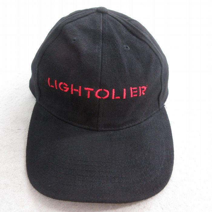 中古 キャップ LIGHTOLIER 刺繍 デッドストック コットン 黒 ブラック 25sep27