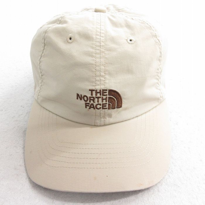 中古 ノースフェイス THE NORTH FACE キャップ 00年代 00s ワンポイントロゴ 刺繍 ベージュ カーキ 25oct04