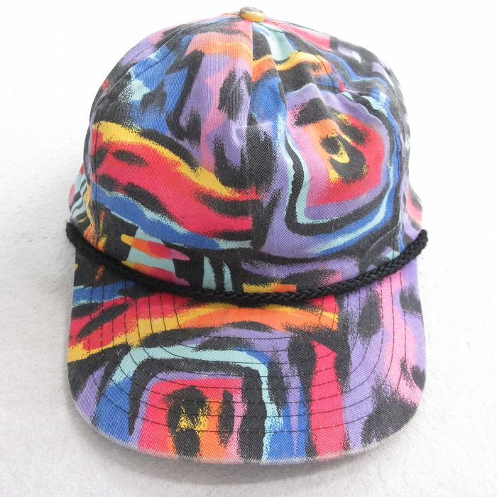 中古 キャップ 90年代 90s 総柄 紫他 パープル 25oct14