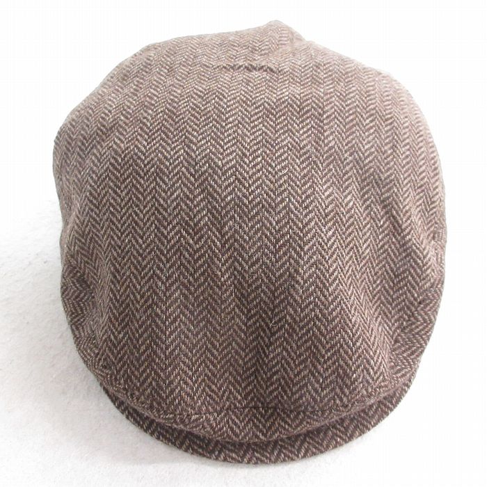 中古 JOS A BANK キャスケット 90年代 90s ヘリンボーン ウール イタリア製 茶 ブラウン 25oct14