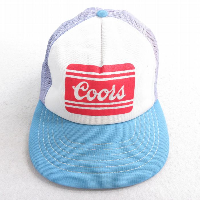 中古 メッシュ キャップ 80年代 80s クアーズビール マルチカラー 白他 ホワイト 25oct14