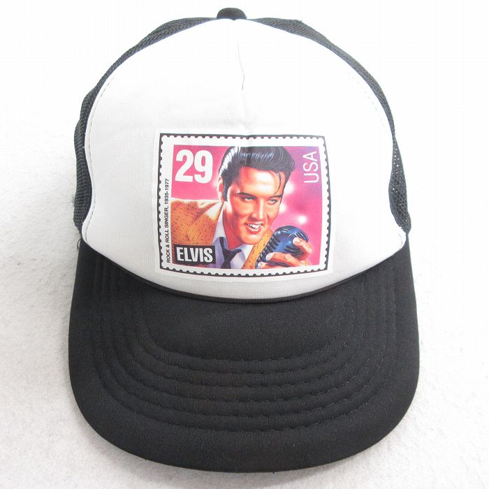 中古 メッシュ キャップ 90年代 90s エルビスプレスリー 黒他 25nov27