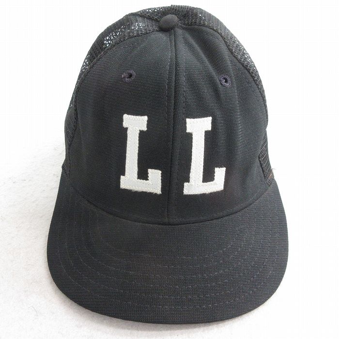 中古 ニューエラ メッシュ キャップ 80年代 80s LL USA製 黒【spe】 25nov27
