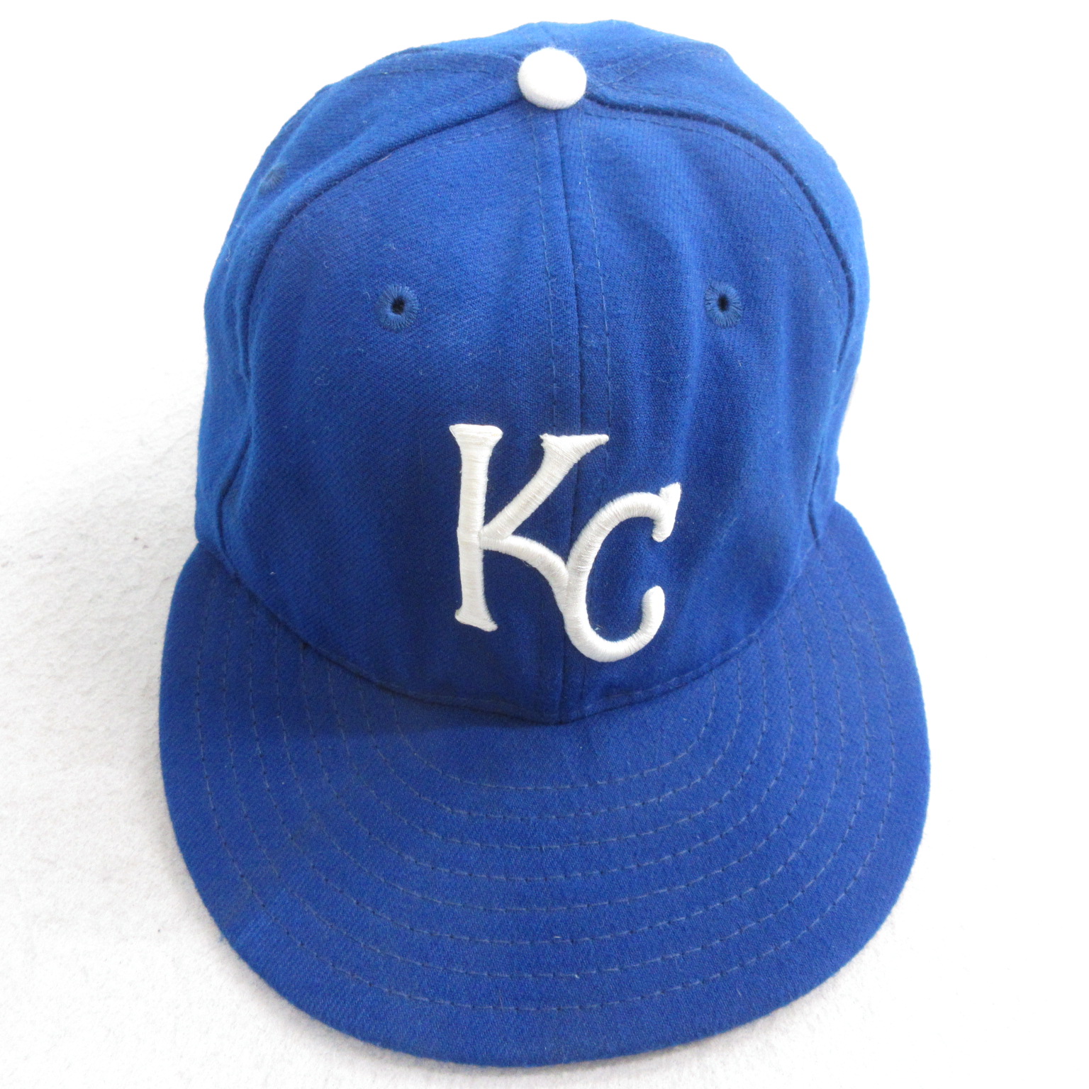 中古 ニューエラ キャップ 90年代 90s MLB カンザスシティロイヤルズ 刺繍 USA製 青 メジャーリーグ ベースボール 野球 25dec23