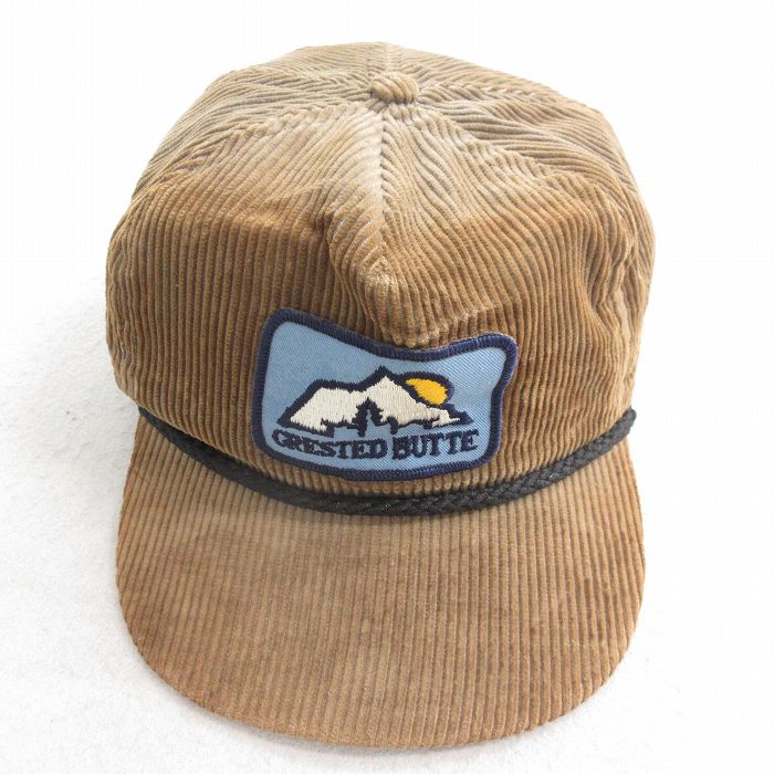 中古 キャップ 90年代 90s CRESTED BUTTE コーデュロイ 太畝 USA製 茶他 26mar05