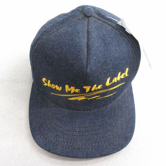 中古 キャップ 90年代 90s Show Me The Label 刺繍 デッドストック USA製 濃紺 デニム 26mar05