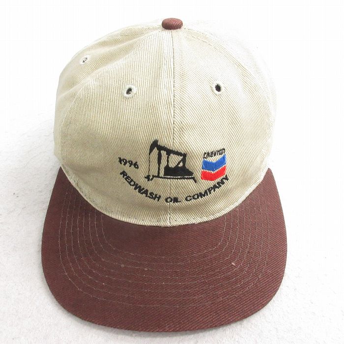 中古 キャップ 90年代 90s Chevron REDWASH 刺繍 ツートンカラー ベージュ他 26mar05