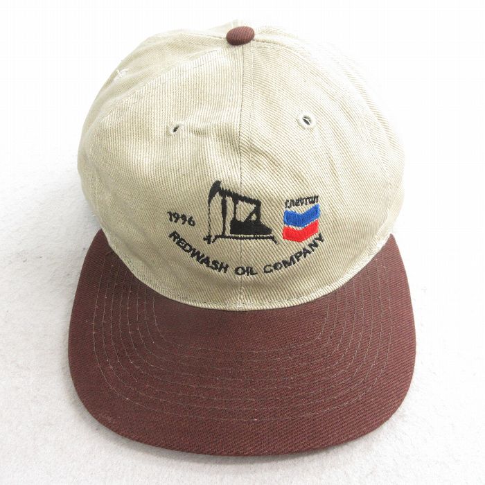 中古 キャップ 90年代 90s Chevron REDWASH 刺繍 ツートンカラー ベージュ他 26mar05