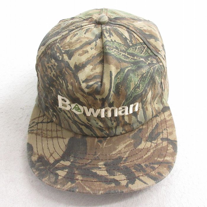 中古 キャップ 90年代 90s Bowman 刺繍 リアルツリー USA製 ベージュ他 迷彩 26mar05