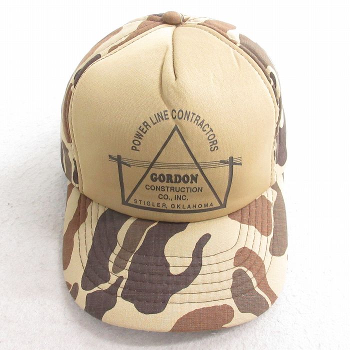中古 キャップ 90年代 90s GORDON ダックハンターカモ ベージュ他 迷彩 26mar05