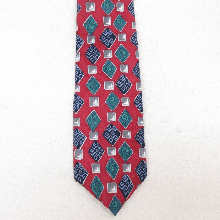 【50%OFF】中古 ネクタイ 90年代 90s 総柄 カナダ製 エンジ 24nov06