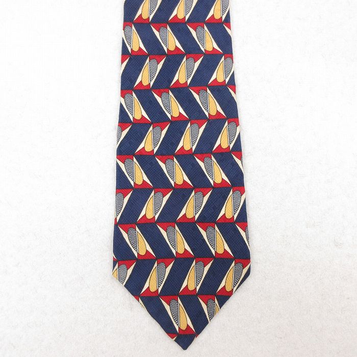 中古 ネクタイ 90年代 90s シルク USA製 紺他 ネイビー 24nov06