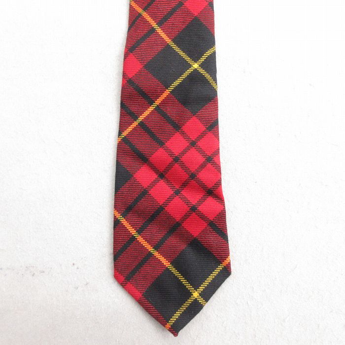 中古 ラルフローレン Ralph Lauren ブランド ネクタイ 90年代 90s ウール イタリア製 赤 レッド チェック 【spe】 25jun30