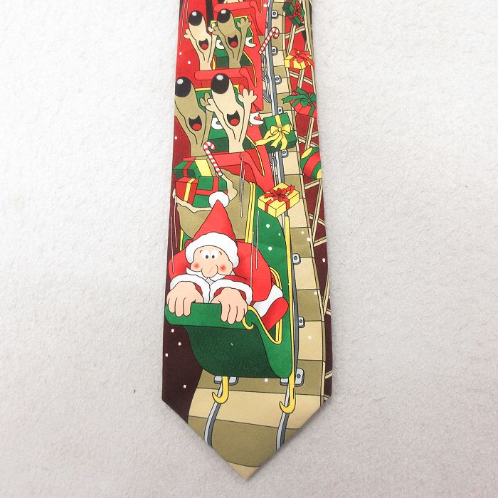 中古 ネクタイ サンタクロース 赤 レッド 25jul01