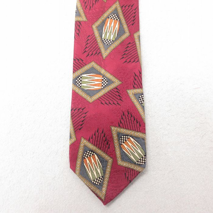 中古 ネクタイ 90年代 90s シルク USA製 エンジ 25jul01