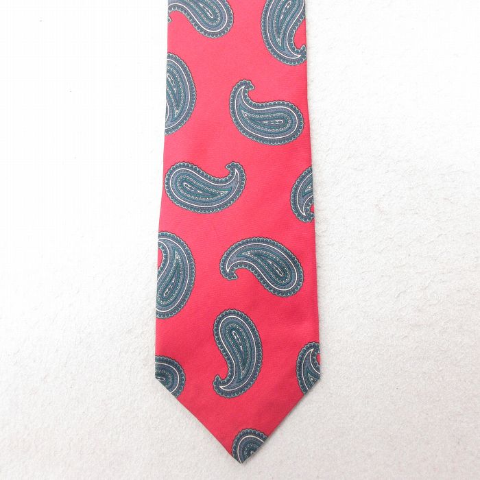 【50%OFF】中古 ネクタイ ペイズリー柄 シルク 赤 レッド 25jul01