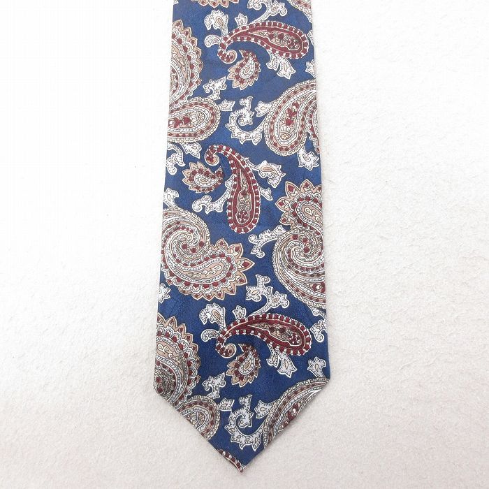 中古 ネクタイ 90年代 90s ペイズリー柄 USA製 紺 ネイビー 25jul01