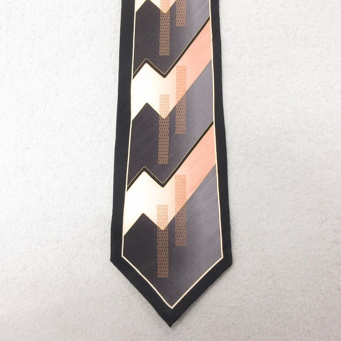 中古 ネクタイ 90年代 90s シルク 黒他 ブラック 25jul01