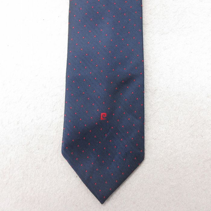 中古 ピエールカルダン pierre cardin ブランド ネクタイ 80年代 80s シルク 紺 ネイビー 25jul01