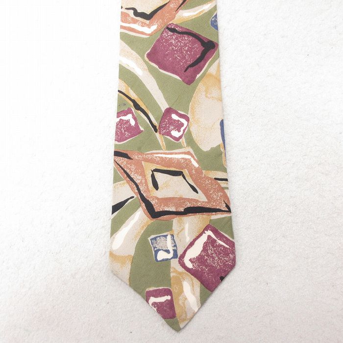 中古 ネクタイ 90年代 90s シルク USA製 緑 グリーン 25jul01