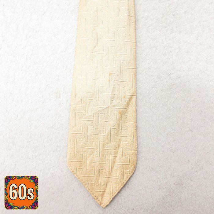 中古 ビンテージ ネクタイ 60年代 60s ベージュ系 カーキ 25jul01