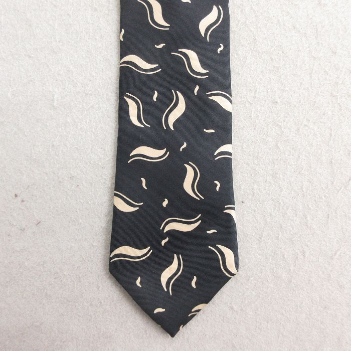 中古 ネクタイ 総柄 黒 ブラック 25jul10