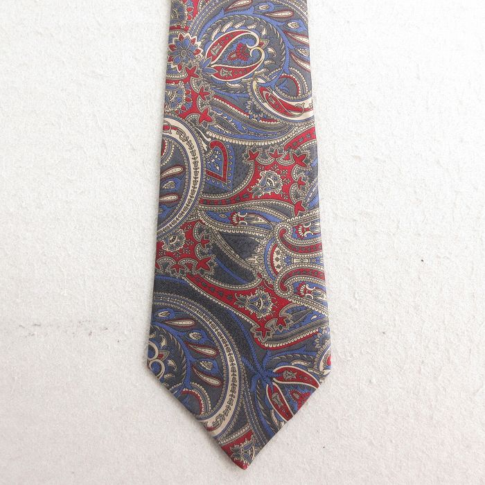 【50%OFF】中古 ネクタイ 90年代 90s 花柄 シルク USA製 グレー系 25jul10