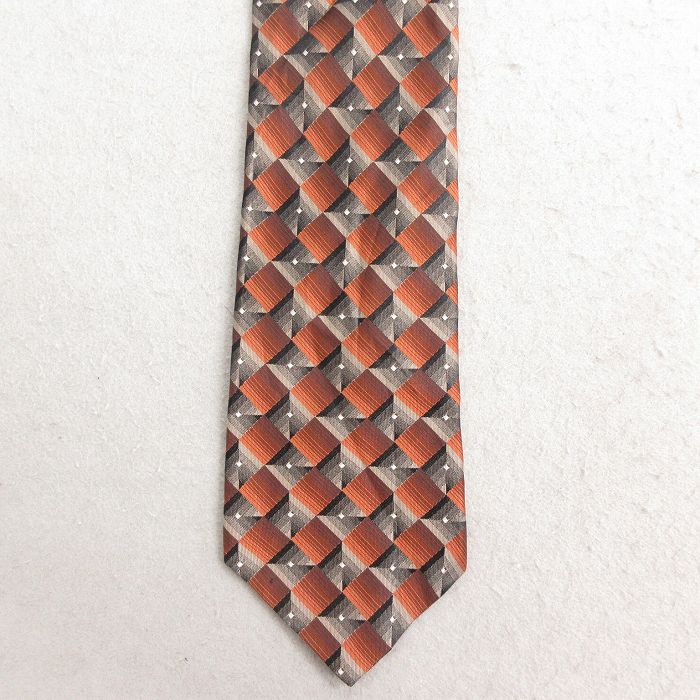 【50%OFF】中古 アロー ネクタイ 90年代 90s シルク USA製 エンジ チェック 25jul15