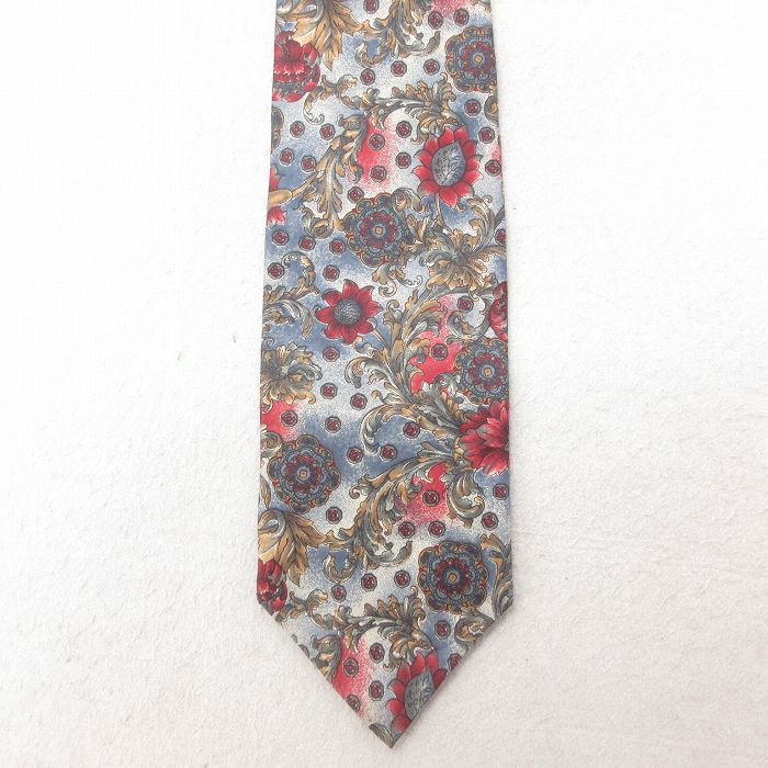 中古 ネクタイ 花柄 グレー他 25jul15