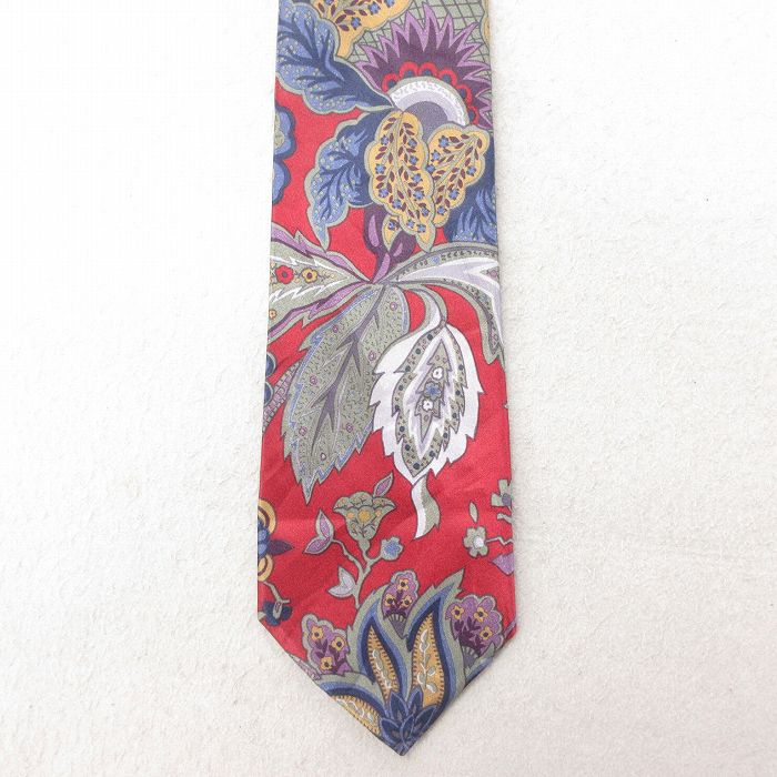 中古 ネクタイ 90年代 90s 花柄 USA製 エンジ 25jul15