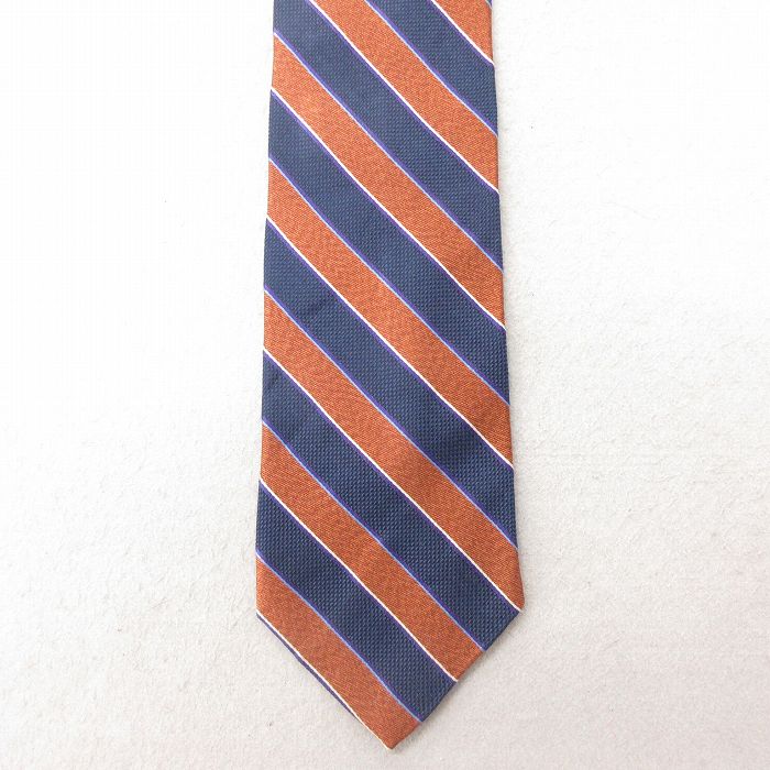 中古 ブルックスブラザーズ BROOKS BROTHERS ブランド ネクタイ 90年代 90s シルク 茶 ブラウン ボーダー 25jul15