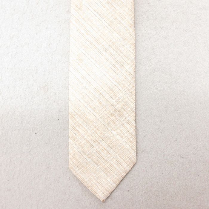 中古 ネクタイ 80年代 80s 薄ベージュ カーキ 25jul15