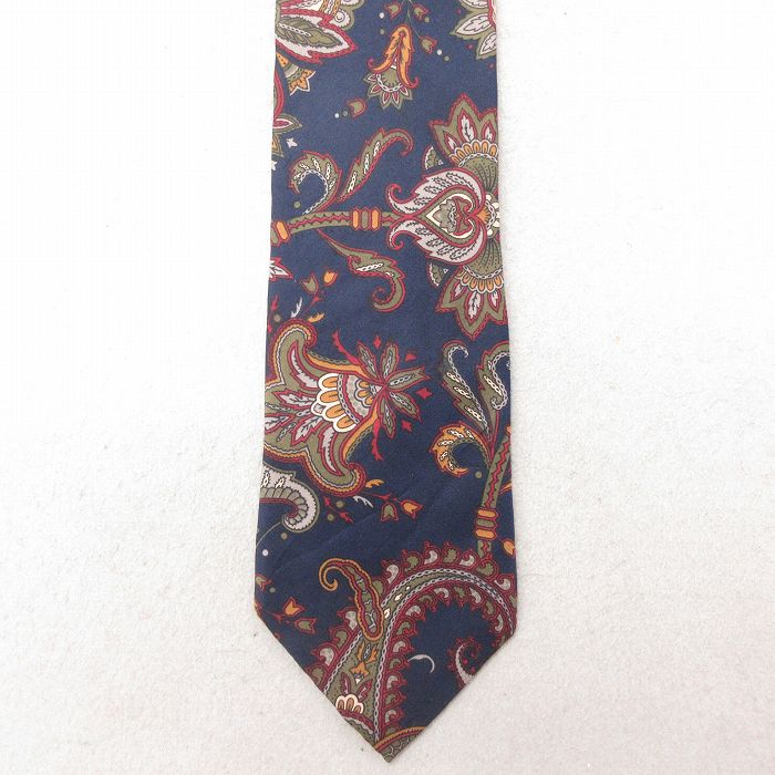 中古 GANT ネクタイ 90年代 90s 花柄 シルク 紺 ネイビー 25jul15