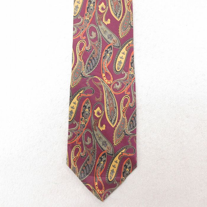 【20%OFF】中古 ネクタイ 90年代 90s ペイズリー柄 シルク USA製 紫 パープル 25jul15