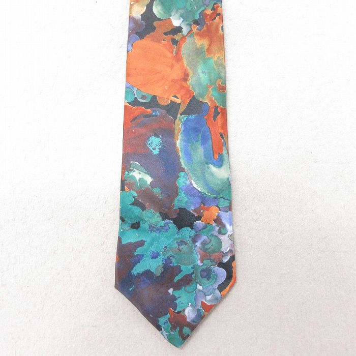 【20%OFF】中古 HAGGAR ネクタイ 90年代 90s 総柄 USA製 緑他 グリーン 25jul15