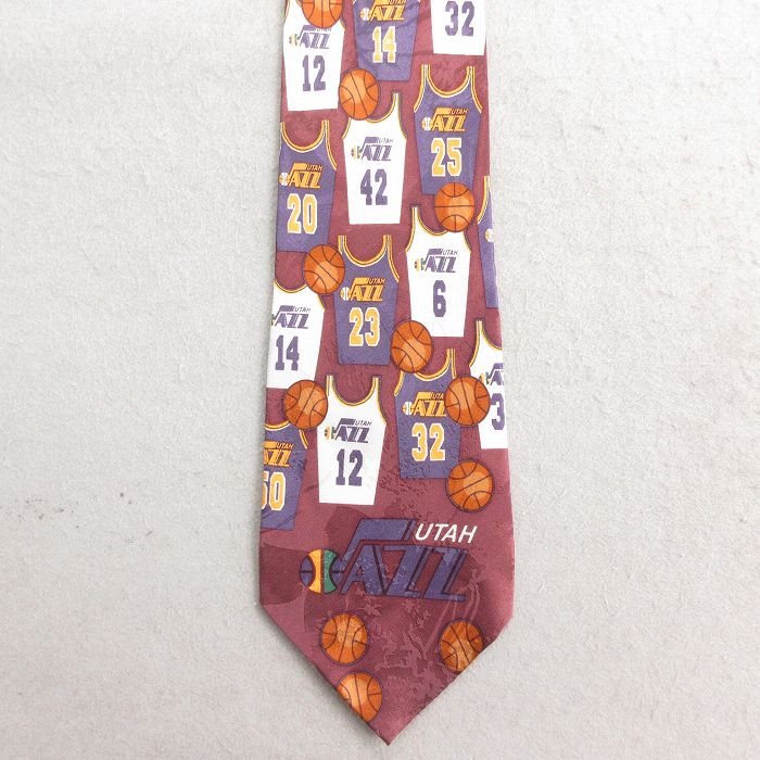 中古 ネクタイ NBA ユタジャズ シルク エンジ バスケットボール 25jul23