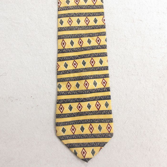 中古 ボストントレーダース ネクタイ 00年代 00s 総柄 シルク USA製 黄 イエロー 25jul23