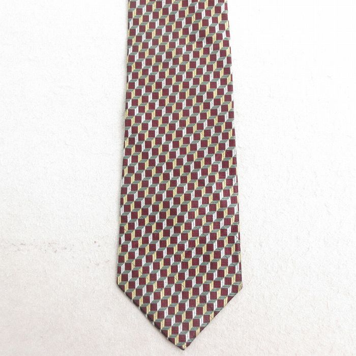中古 ネクタイ 90年代 90s シルク USA製 エンジ 25jul23