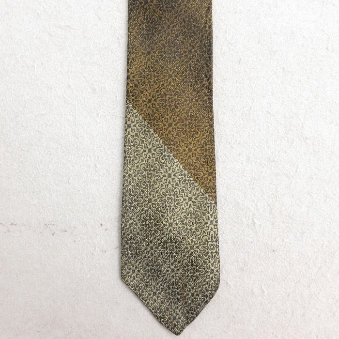 【50%OFF】中古 ネクタイ 70年代 70s 総柄 シルク 緑他 グリーン 25jul23