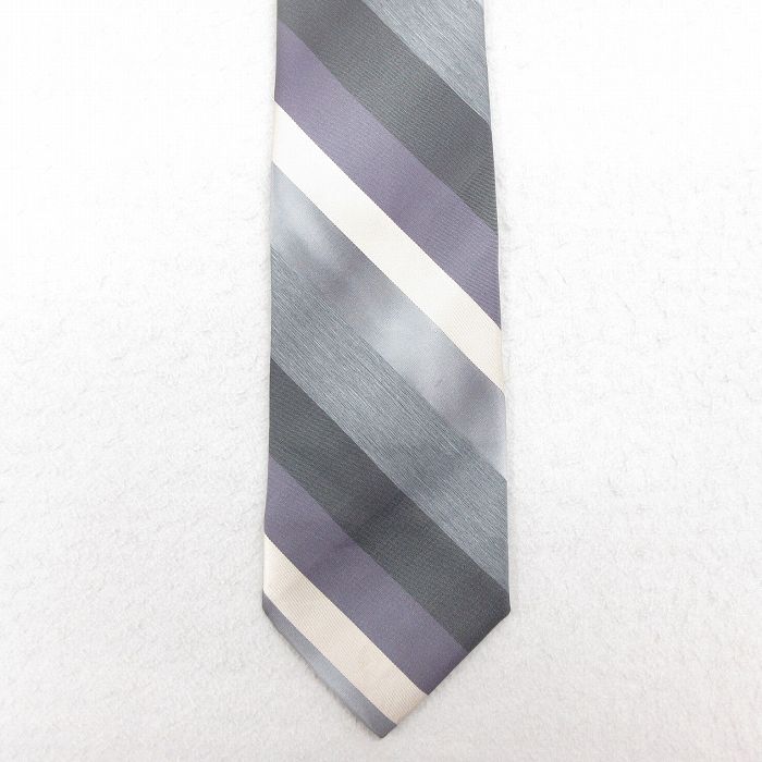 中古 タウンクラフト ネクタイ 90年代 90s シルク USA製 グレー他 ボーダー 25jul26