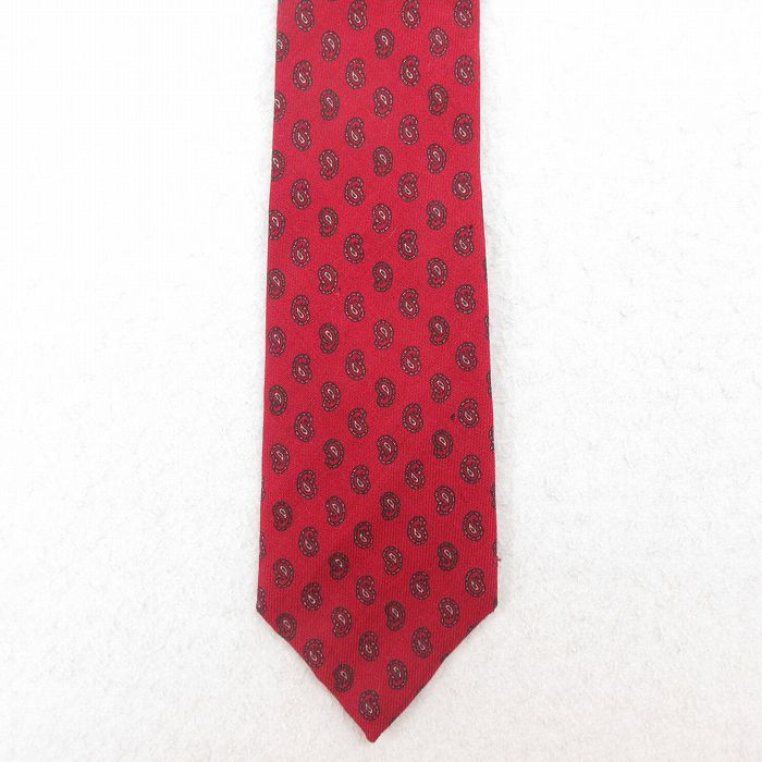 中古 ジョーダッシュ ネクタイ 80年代 80s ペイズリー柄 シルク エンジ 25jul26