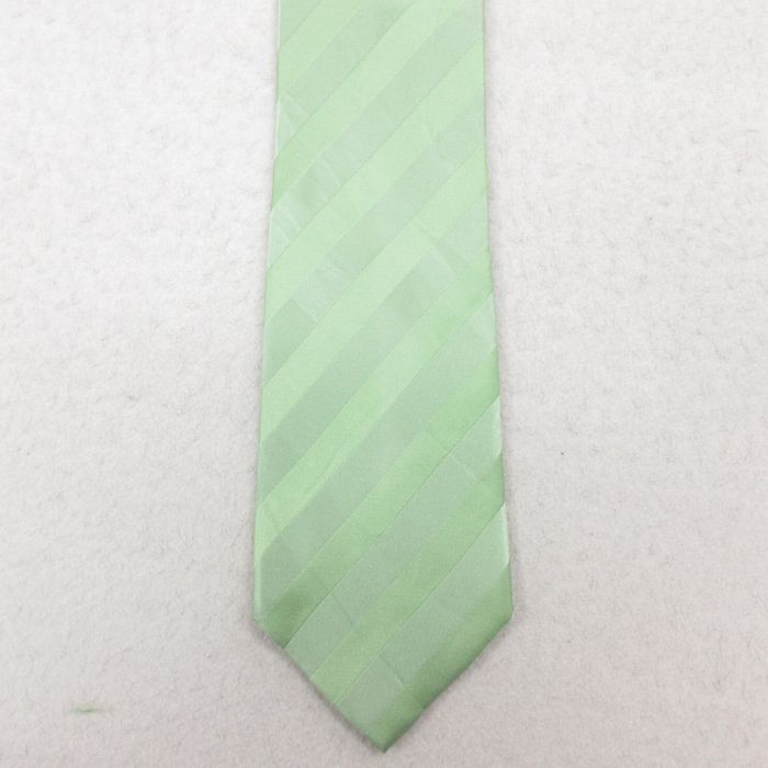 中古 ネクタイ シルク 緑 グリーン ボーダー 25jul26