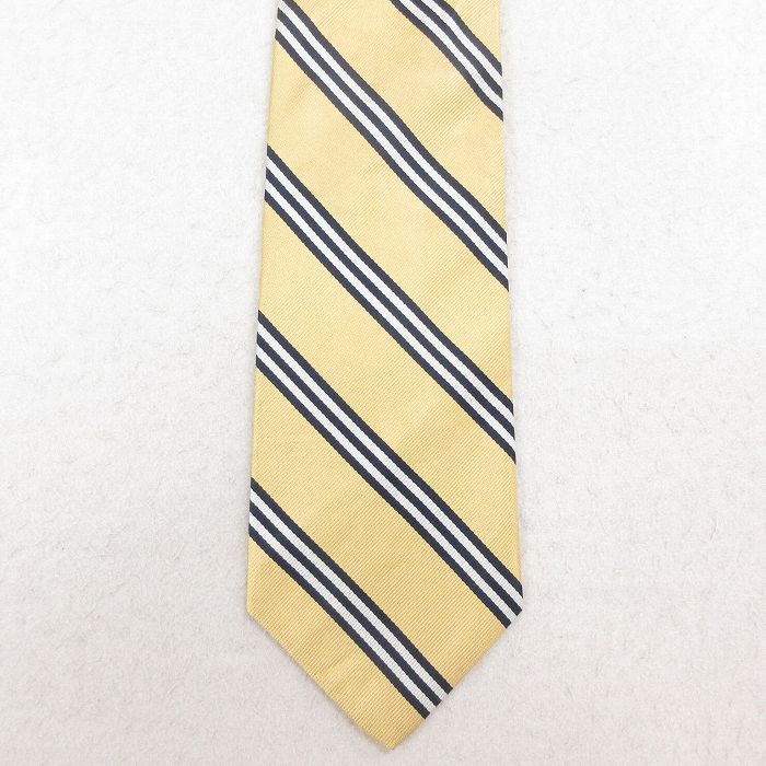 中古 ブルックスブラザーズ BROOKS BROTHERS ブランド ネクタイ 00年代 00s シルク USA製 ベージュ カーキ ボーダー 25aug02